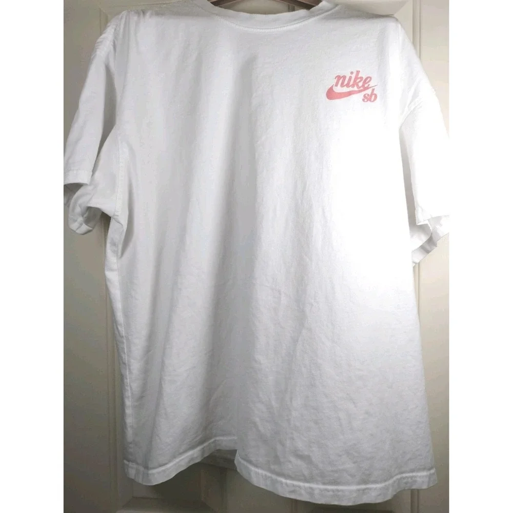 Nike SB Dunk Dog Graphic T-Shirt White Pink Men's Size 2XL XXL Loose Fit